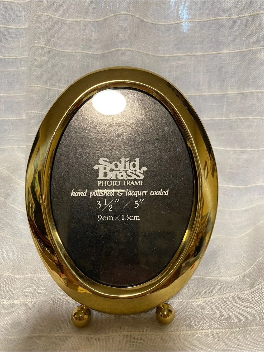 Solid Brass Oval Photo Frame - 3.5 x 5